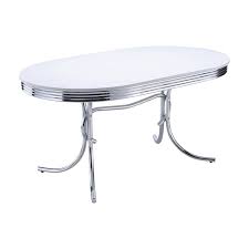 Retro White And Chrome Dining Table