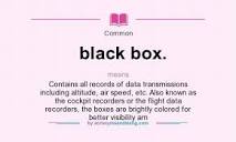 What does black box. mean? - Definition of black box. - black box ...