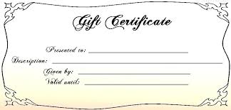 Gift Certificate Template Free Gift Ideas
