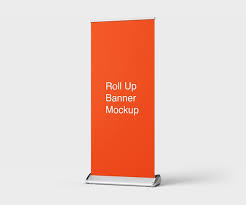 premium psd mockup of roll up banner