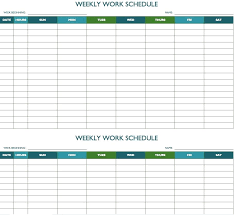 Biweekly Work Schedule Template Weekly Activity Planner Excel