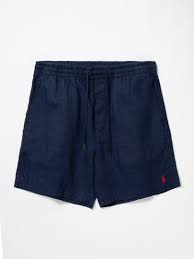 clic fit linen shorts in navy 710901802