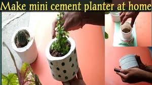 white cement planter