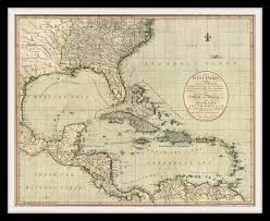 Caribbean Nautical Chart Historic Map Print 1783 West Indies