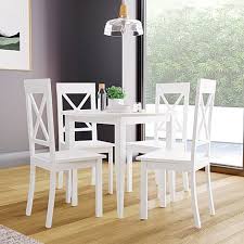Finley Round White Dining Table With 4