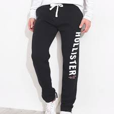 Hori Star Men Sweat Shirt Underwear Long Underwear Straight Leg Hollister Logo Straight Leg Sweatpants Black
