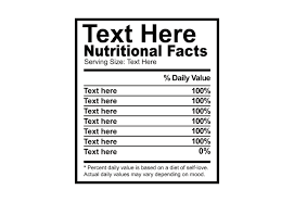 create nutritional facts design of your