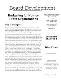 Non Profit Organization Budget Templates At