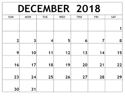 Free December 2018 Calendar Template Printable Calendar 2019