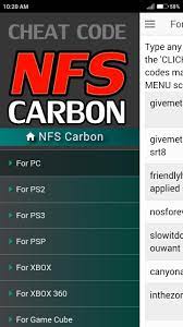So, here are the pc cheats for need for speed (nfs) carbon. Cheat Code For Need For Speed Carbon Games Nfs For Android Apk Download