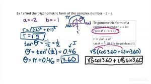 Complex Number In Trigonometric Form