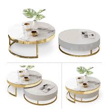 Marble Round Coffee Table With Storage