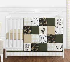 woodland camo baby boy crib bedding set