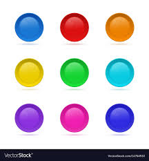 Set Of Blank Round Button For Website 3d Glass