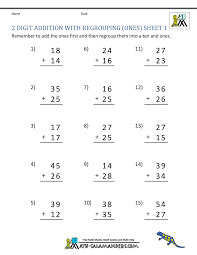 Two digit subtraction without regrouping it contains five versions of two digit subtraction without regrouping worksheets for grade 1 or grade 2 or class everything is ready to print material in pdf format. 2 Digit Addition Worksheets