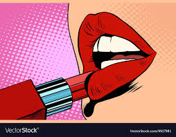 red lipstick makeup vector image