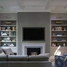 Fireplace With Bookshelves On Each Side
