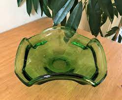 Green Glass Bowls Vintage Green Glass