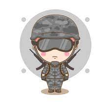 Cute soldier chibi cartoon character 5903069 Vector Art at Vecteezy