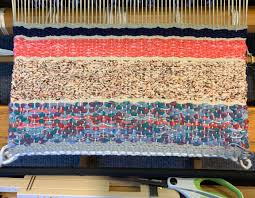 weaving krokbragd with fabric strips