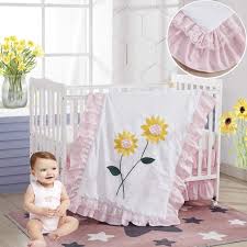 Sunflower Crib Bedding Set For Girls