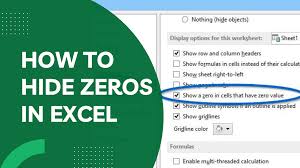 how to hide zeros in excel