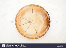Apple Pie With Irregular Pie Chart Slices Stock Photo