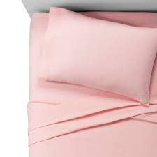 3pc Twin Solid 100 Cotton Sheet Set Light Pink Pillowfort Target