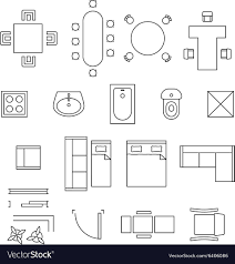 furniture linear symbols floor plan