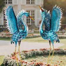 Blue Heron Decoy Garden Sculptures