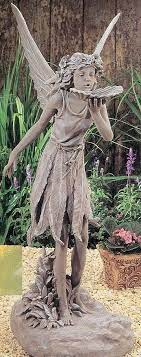 Bronze Fairy Girl With Birds Statue