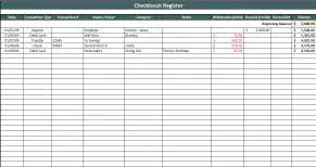 checkbook register spreadsheet