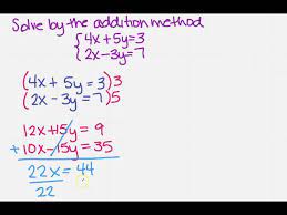 Of Equations By The Addition Method