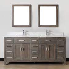 Whatever your style or budget, bring your idea to life with our modern bathroom vanities in a wide. Double Sink Bathroom Vanity Kalize 75 French Gray Finish Hand Stained Distressed French Gray Finish