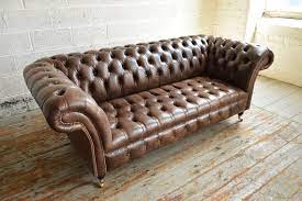 Brown Leather Chesterfield Sofa Couch