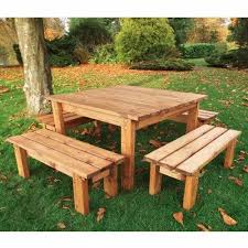 Brown Modern Garden Wooden Table Bench