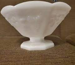 Vintage Large White Milk Glass Pedestal
