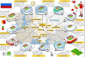 Russia Stadiums Map Vector Art Map Vector Russia Map