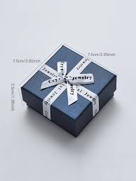 1pc bow decor gift box blue paper