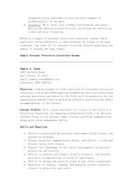 Sample Personal Protection Consultant Resume Under
