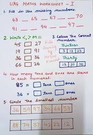 Page16 numbers from 1 10 and their names in 2 columns. Ukg Maths Worksheets For Kid S Learning By Nidhi Khanna Facebook