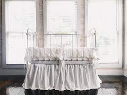 crib bedding girl white baby bedding