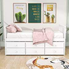 white twin bed with storage visualhunt