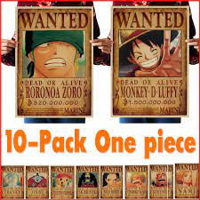 Новый аниме постер 10PCS One Piece Luffy Wanted Poster Zoro Nami Franky  Usopp Sanji Chopper Robin Bleu Kimbe Ретро Украшение стены 51.5x36cm купить  недорого — выгодные цены, бесплатная доставка, реальные отзывы с