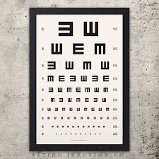 Eye Chart Print Tumbling E Vintage Look Products In 2019