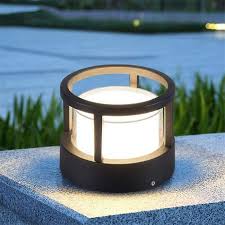 European Cylindrical Lawn Pedestal Lamp