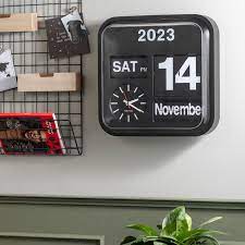 Time Karlsson Wall Clock Big Flip Black
