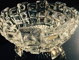 Art Deco Clear Glass Bowl Glass Fruit