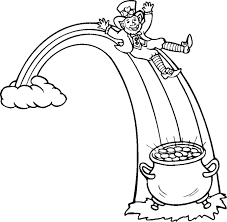 Leprechaun Coloring Sheets Leprechaun And Rainbow Coloring Pages