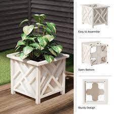 White Plastic Planter Box